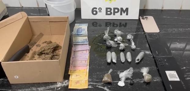 Choque apreende drogas, fumo preparado para presídio e detém três pessoas