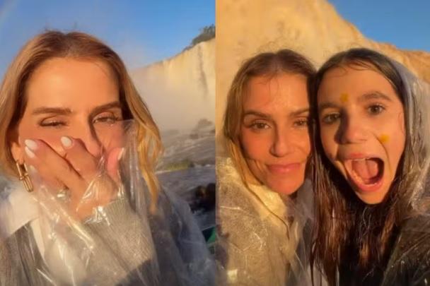 Deborah Secco se encanta com as Cataratas e diz: 
