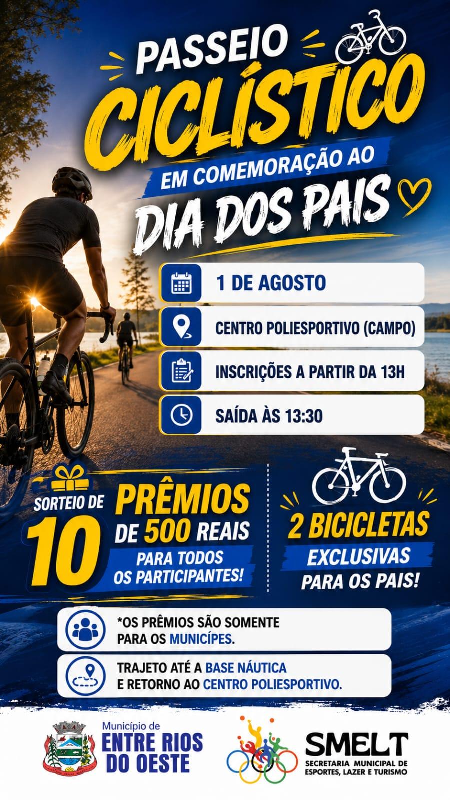 Entre Rios do Oeste celebra o Dia dos Pais com passeio ciclístico 