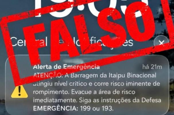 Itaipu desmente falso alerta de emergência sobre rompimento da barragem