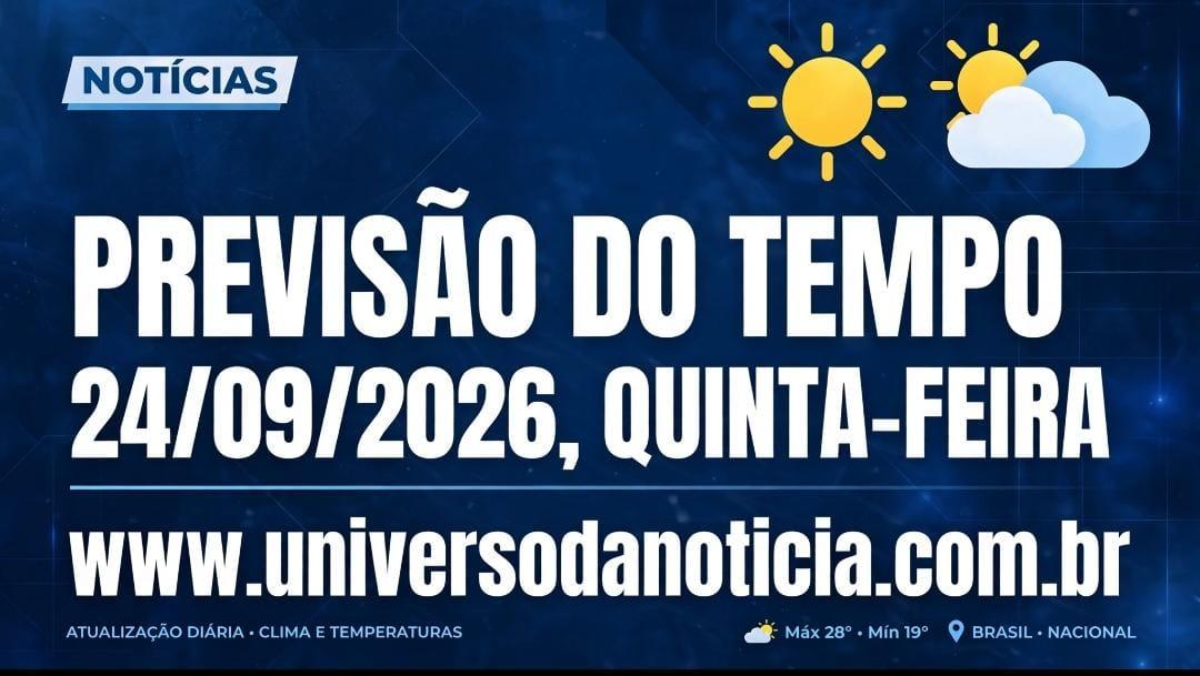 PREVISÃO DO TEMPO: Temperaturas começam a subir nesta quinta-feira (24/9)