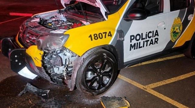Princípio de incêndio atinge viatura da Polícia Militar