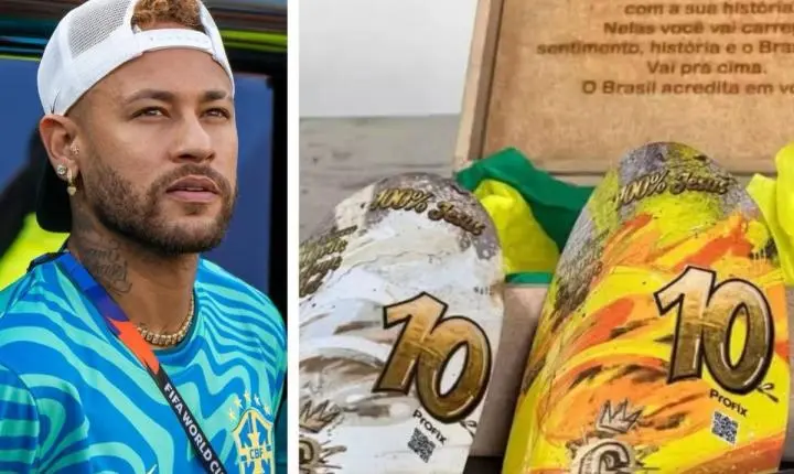 Neymar entra em campo na Copa com caneleira de R$ 7 mil