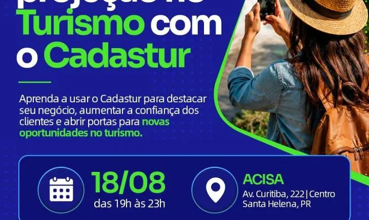 Cadastur possibilita empresários de Santa Helena aproveitarem novas oportunidades no turismo