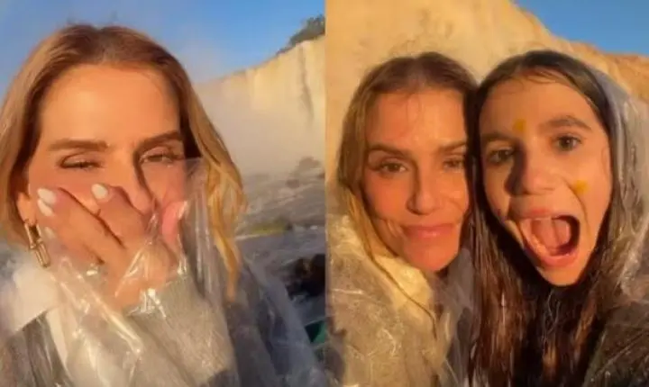 Deborah Secco se encanta com as Cataratas e diz: 