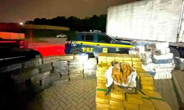 PRF apreende mais de 2 toneladas de maconha escondidas em carga de papel higiênico